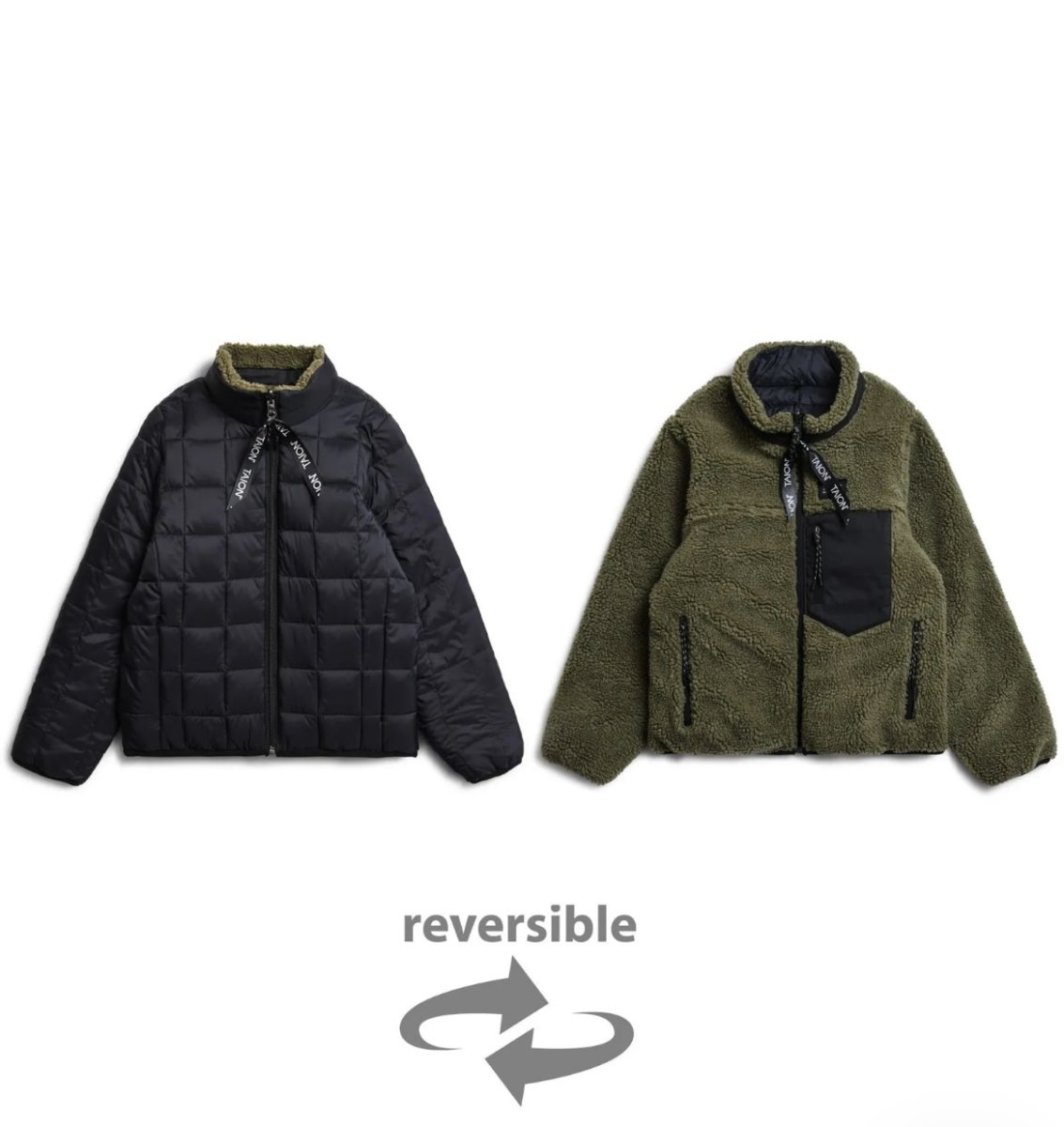画像1: TAION タイオン KIDS キッズ マウンテン リバーシブル ダウン×ボア ジャケット (1)