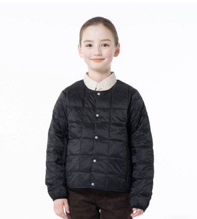 画像1: TAION タイオン KIDS キッズ ベーシック クルーネックボタン インナーダウンジャケット