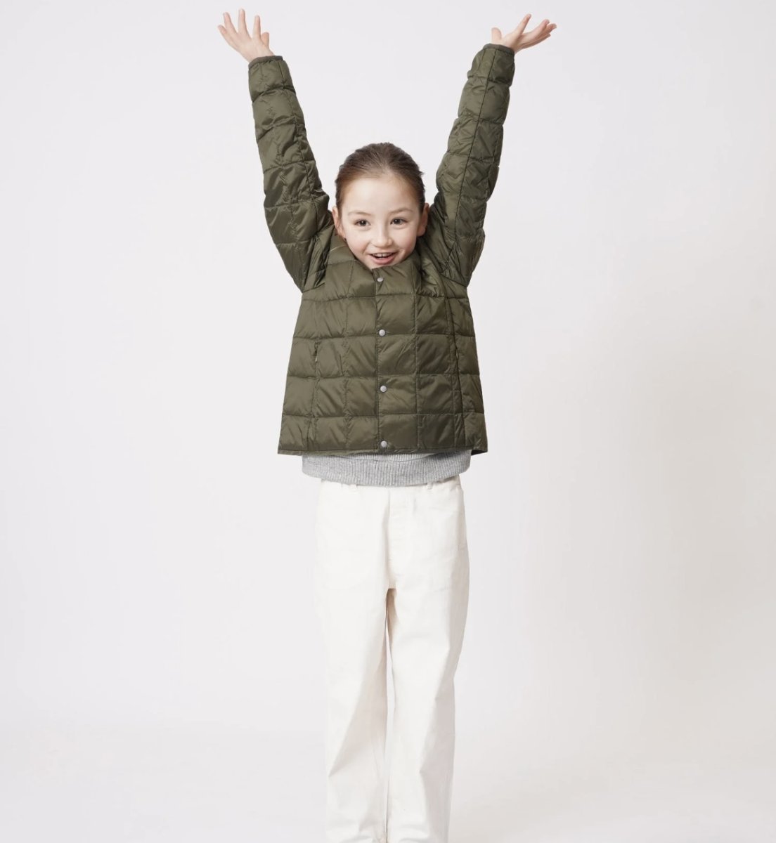 画像2: TAION タイオン KIDS キッズ ベーシック クルーネックボタン インナーダウンジャケット (2)