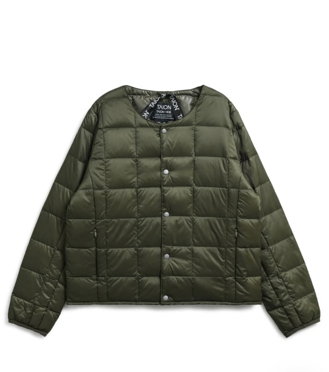画像1: TAION タイオン KIDS キッズ ベーシック クルーネックボタン インナーダウンジャケット (1)