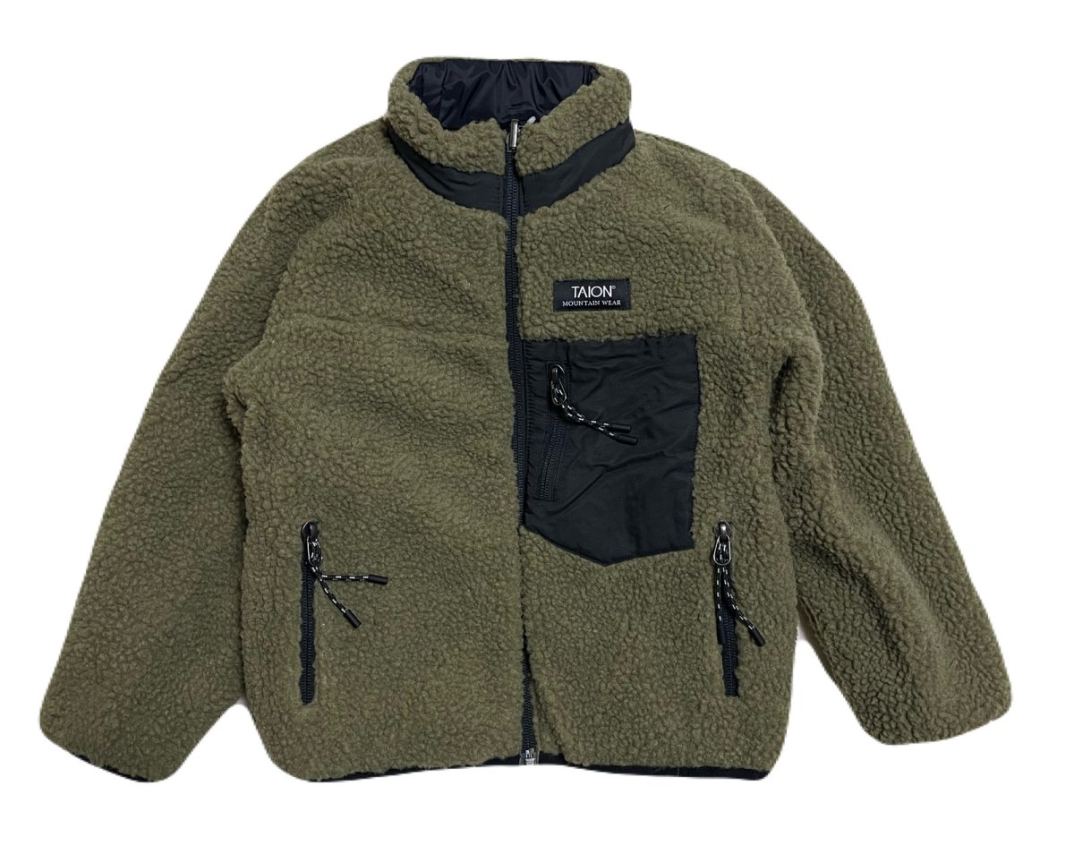 画像8: TAION タイオン KIDS キッズ マウンテン リバーシブル ダウン×ボア ジャケット (8)