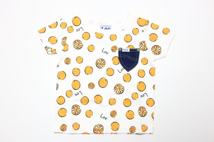 画像1: Lee(リー)×StompStamp(ストンプスタンプ) オレンジ柄半袖Tシャツ【オレンジ】【キッズ/ベビー】【80-140cm】 (1)