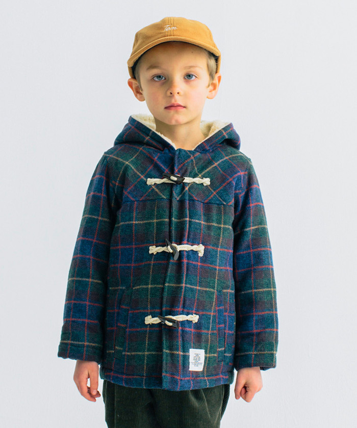 SMOOTHY(スムージー) チェックダッフルコート 【GREEN】【110-160cm】 | 子供服セレクトショップ Rooms神戸