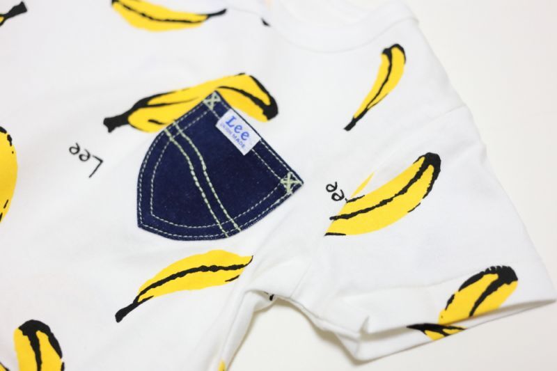 リーTシャツ ベビー キッズ 子供服 Leeバナナ総柄Tシャツ【ホワイト