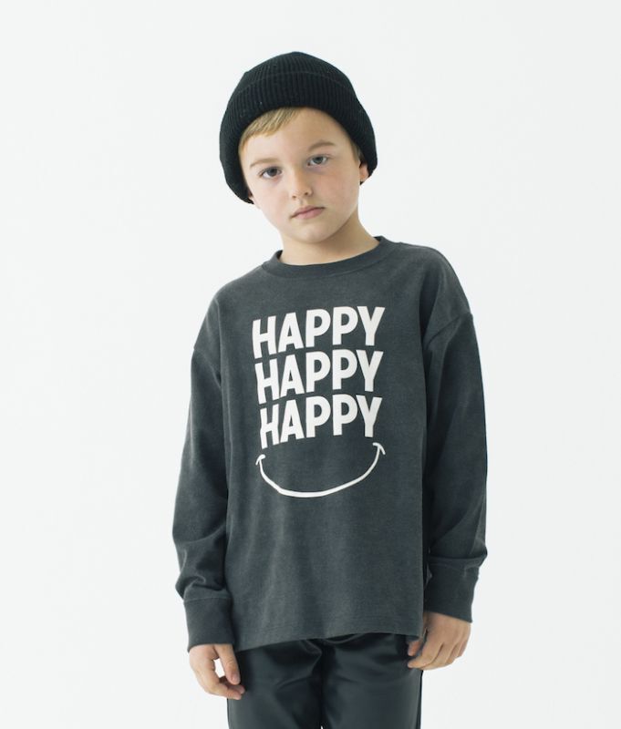 SMOOTHY HAPPY SMILEロングスリーブTシャツ【BLACK】【90-160cm】 | 子供服セレクトショップ Rooms神戸